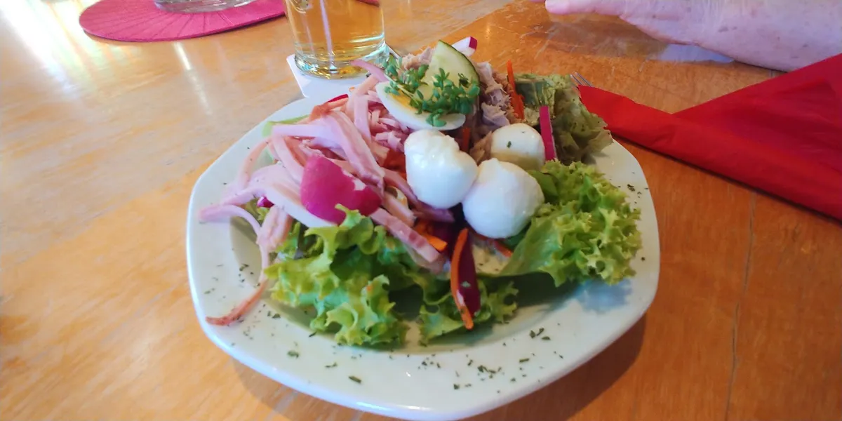 Gemischter Salat mit Mozzarella im Bistro Flip